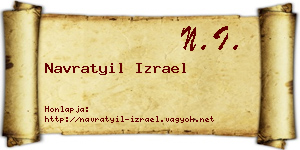 Navratyil Izrael névjegykártya